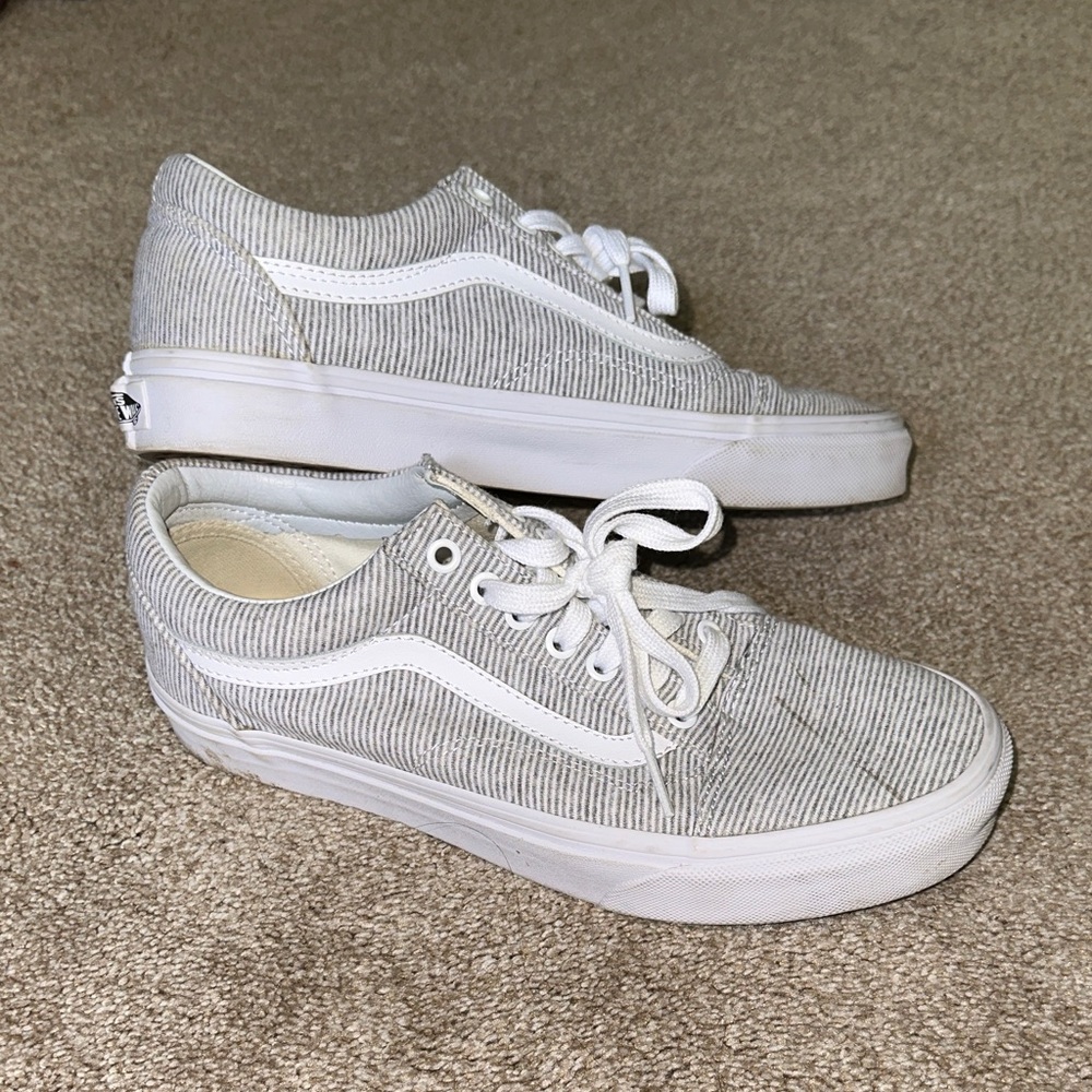 Vans Striped Canvas Sneakers size 9.5